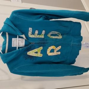 Womens Aero Hoodie Sweatshirt Size L Turquoise